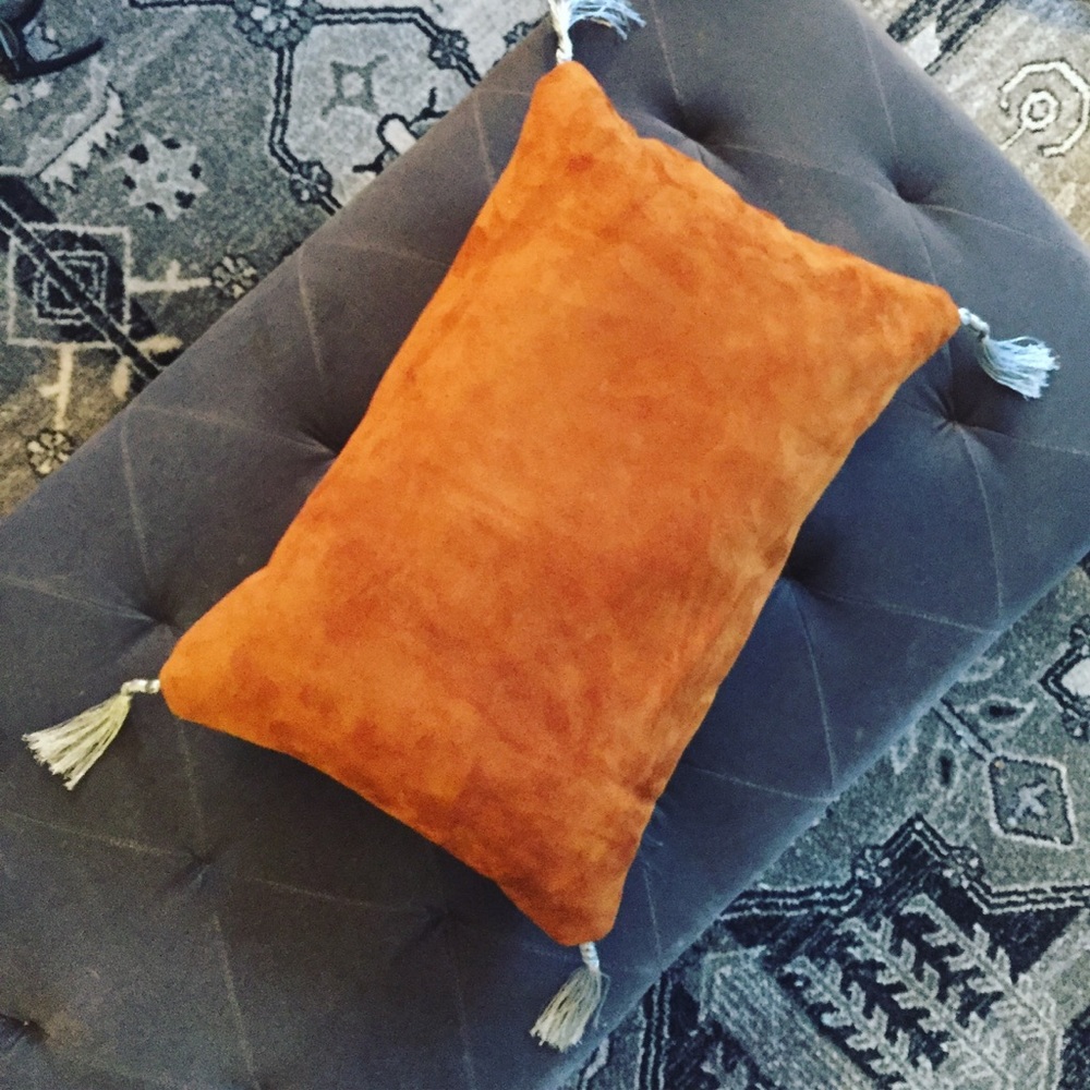 Suede accent pillow